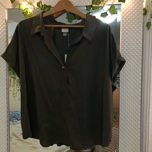 Army green blouse